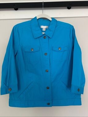 Christopher & Banks Bright Teal Utility Jacket, Size M